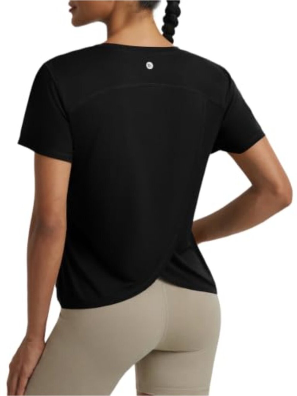 Quick Dry Short Sleeve Running Shirts for Women with Split Back